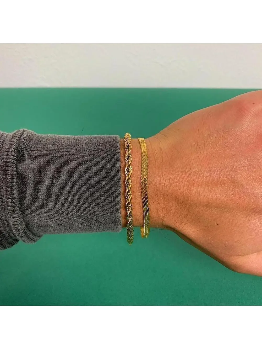 Vintage Y2K Gold Stainless Steel Steel Bracelet